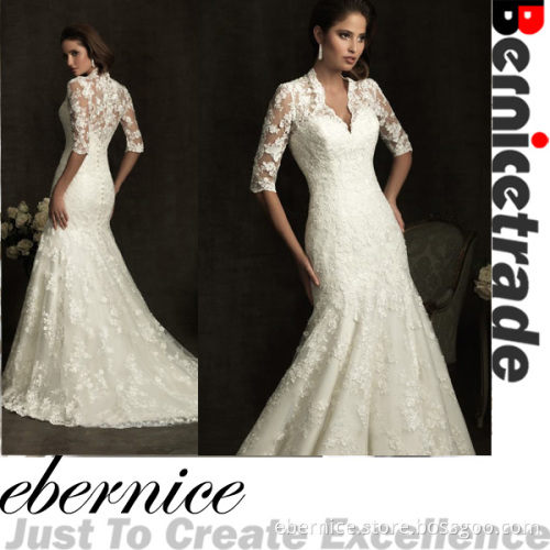 Ivory Short Sleeve Weddding Dress Bridal Gown